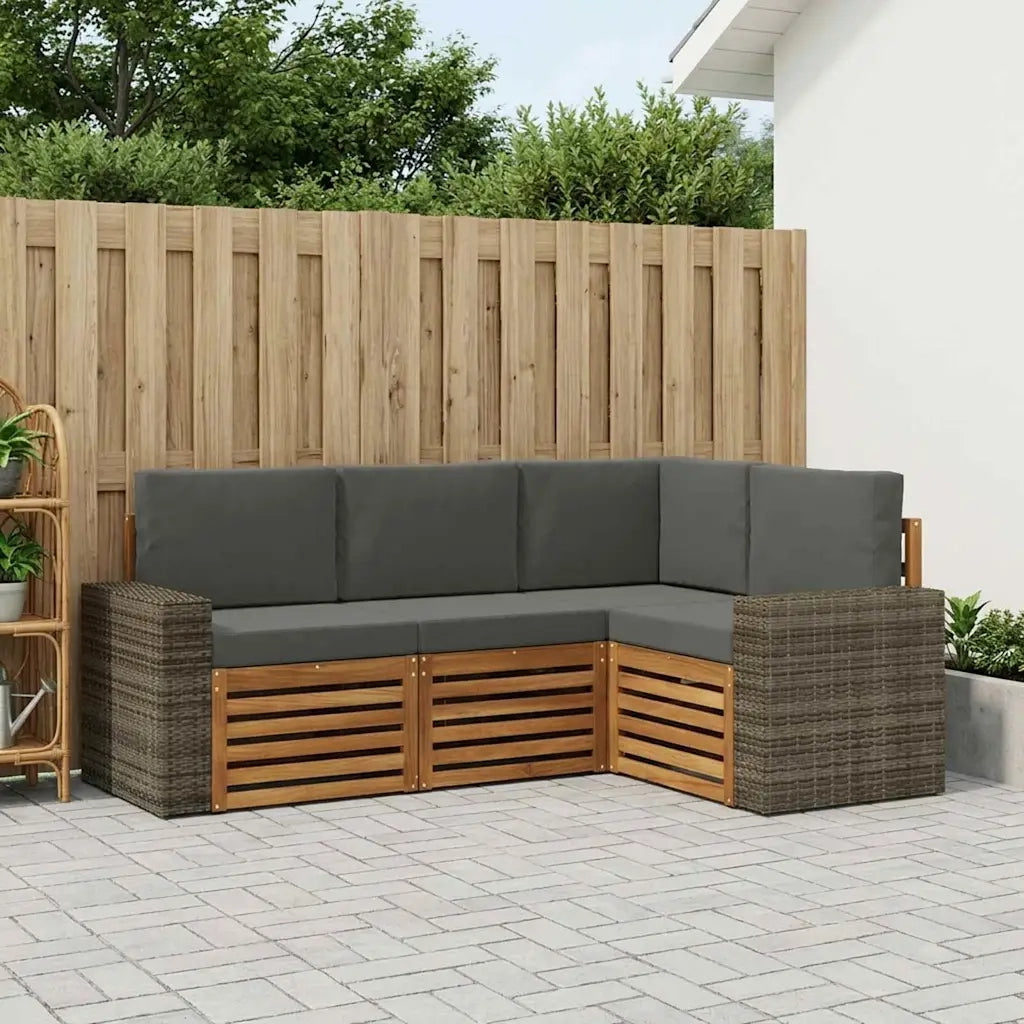Set divani con cuscino 4 pcs Legno di Acacia Massello 3384308