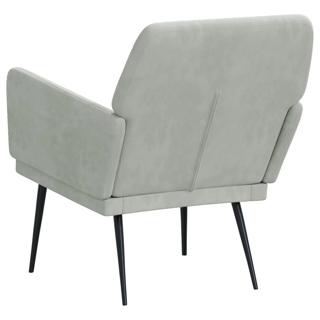 Poltrona Grigio Chiaro 62x79x79 cm Velluto 351372