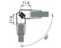 Set 2 Guarnizioni Magnetiche 90° Nere 220 cm per Vetro 6-8 mm