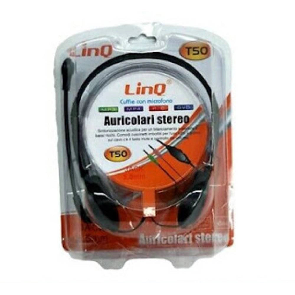 Trade Shop - Cuffie Con Microfono Stereo Per Pc Notebook Skipe Msn Videolezioni Jack 3.5mm T50 -
