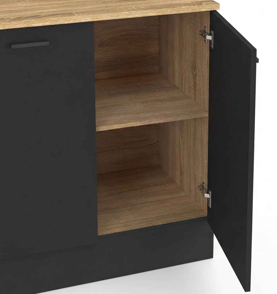 Base cucina 80 cm STIL Mobile a 2 ante in legno e nero