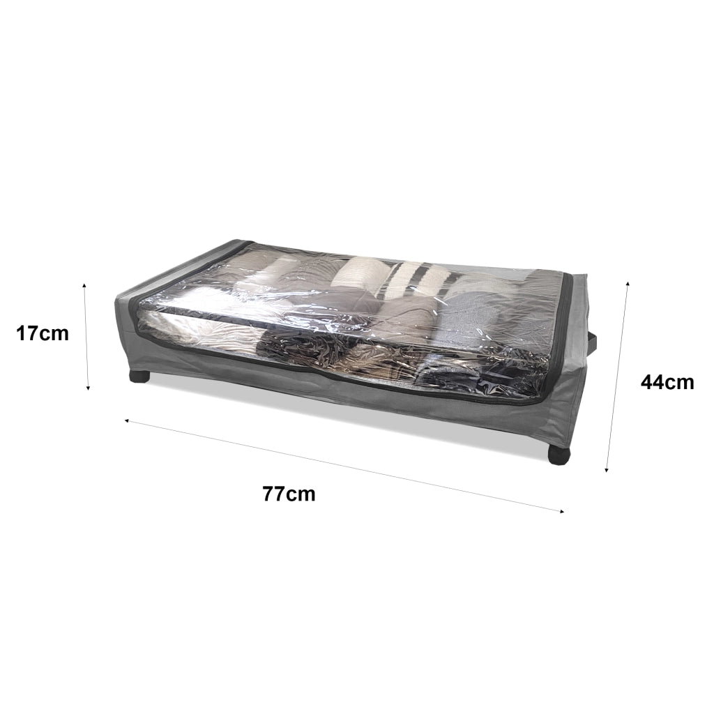 Organizzatore sottoletto Square – Con ruote e coperchio trasparente – Pieghevole per vestiti e scarpe – Nyana Home