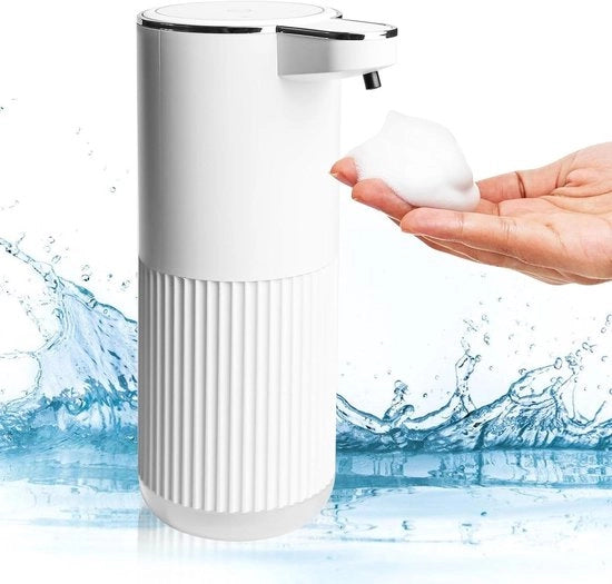 Dispensatore di sapone schiuma automatico 360 ml - Montaggio a parete con sensore e ricaricabile via USB