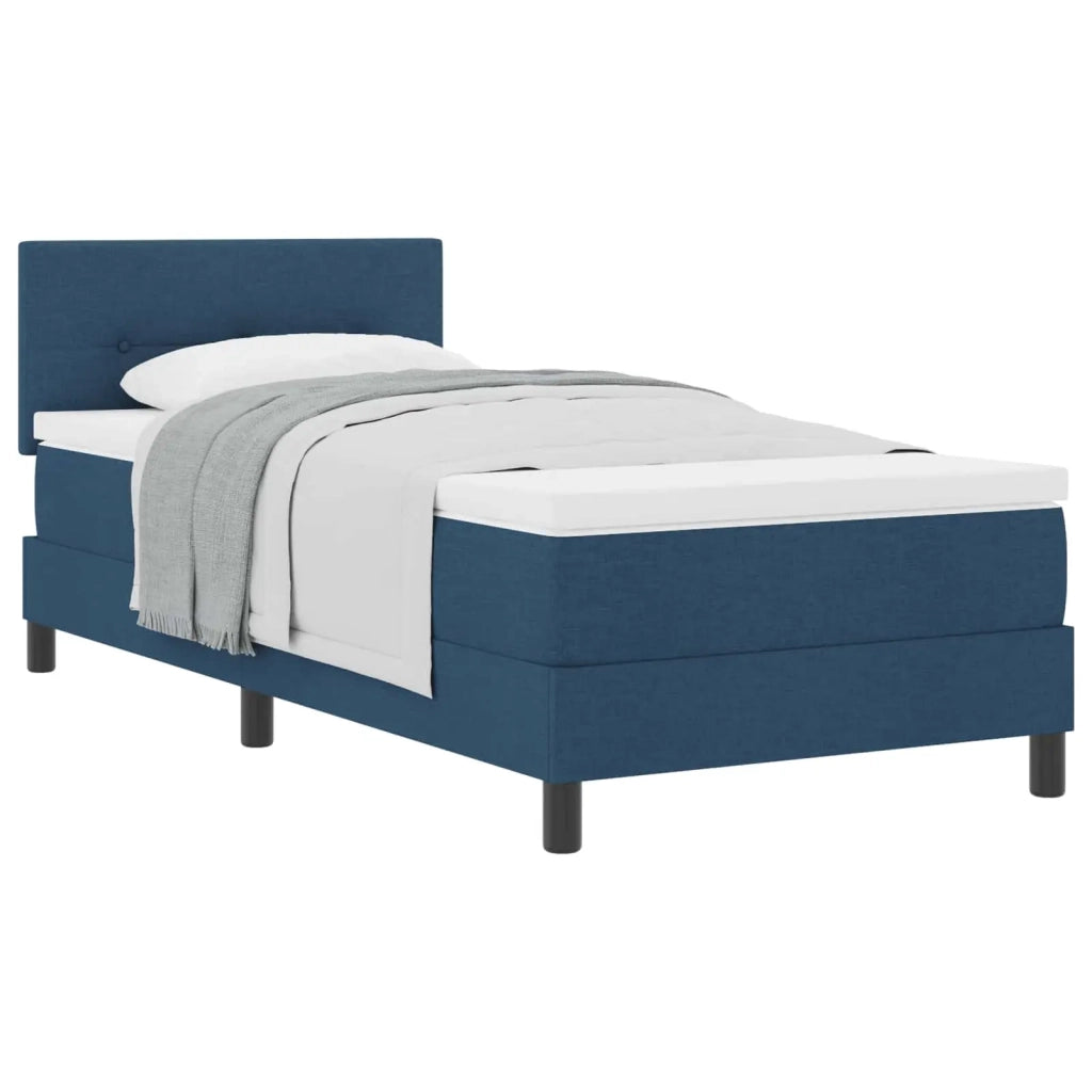 Letto a molle con cuscino con testiera Blu 80 x 200 cm Tessuto 3338649