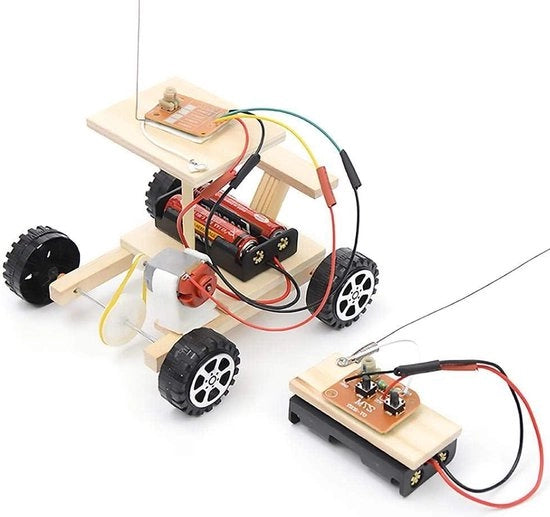 Kit di Giochi Educativi per Hobby a Controllo Remoto Senza Filo per Modelli di Auto in Legno.