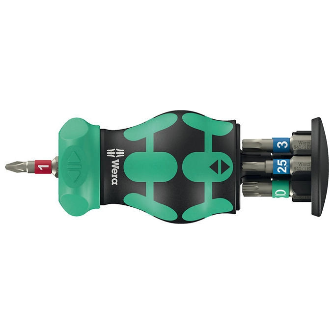 Wera 05004186001 Bicycle Set 5 Set di bit 7 pezzi con cricchetto e portainserti magnetico colore Nero-Verde