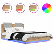 Letto matrimoniale | Letto per adulti | Struttura letto con testata Rovere artigianale 160 x 200 cm
