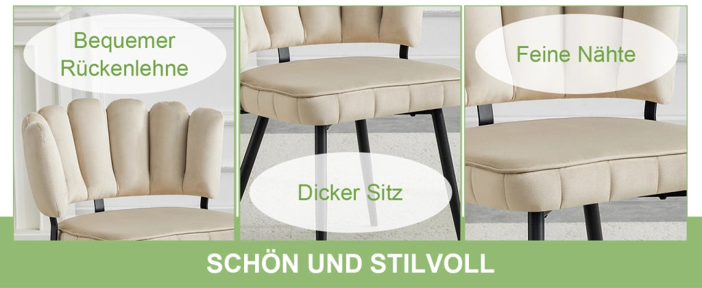 SEDIA da pranzo Set da 2 pezzi 80 cm in velluto nero e metallo