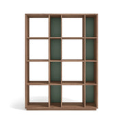 Libreria componibile Herdasa 16 vani effetto finitura noce verde