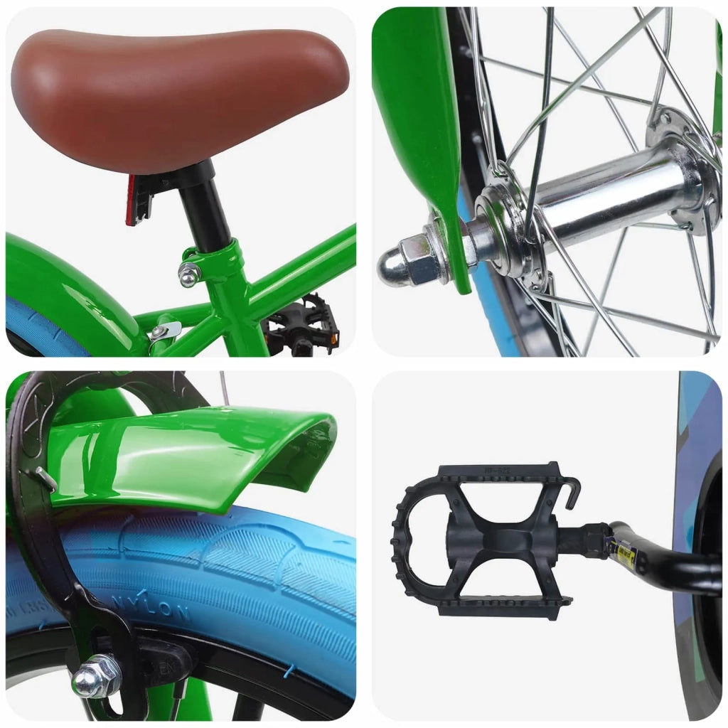 Bicicletta per Bambini 16 Pollici per bambini di 4-6 anni Verde 42009325