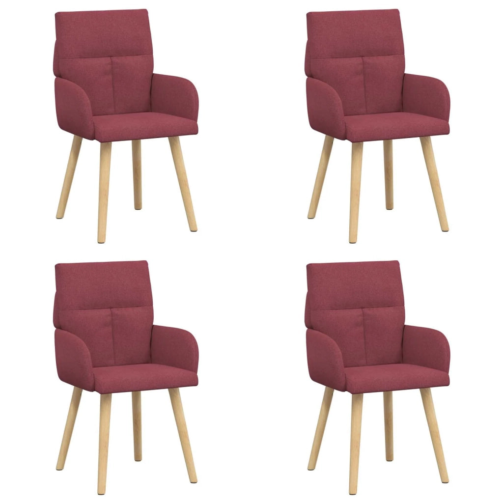 Sedie da pranzo 4 pz Tessuto Rosso Vino 60 x 56 x 96 cm 3428360