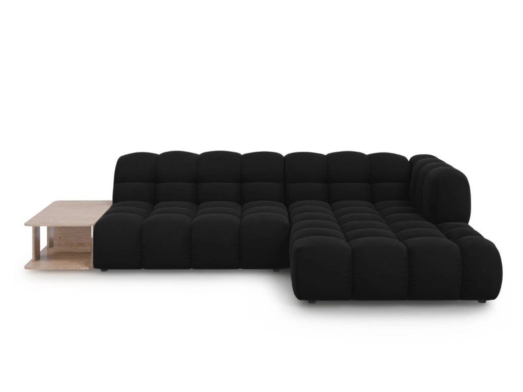 Cosmopolitan Design - Divano angolare modulare destro "Sky" 4 posti in velluto nero 