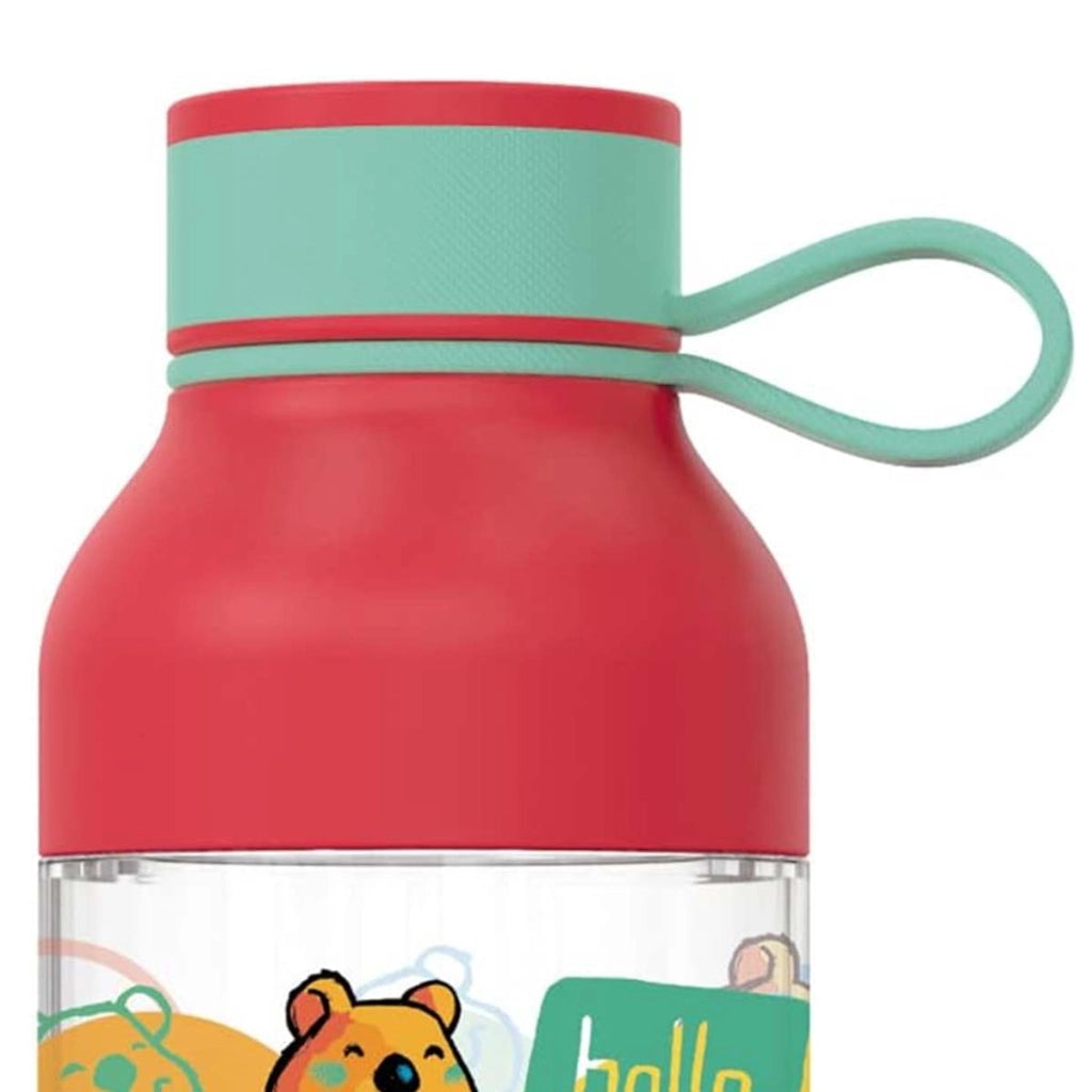 Borracca per Bambini 430ml Modello Ice Kids Motivo Happy con Cinghia Rosso Quokka