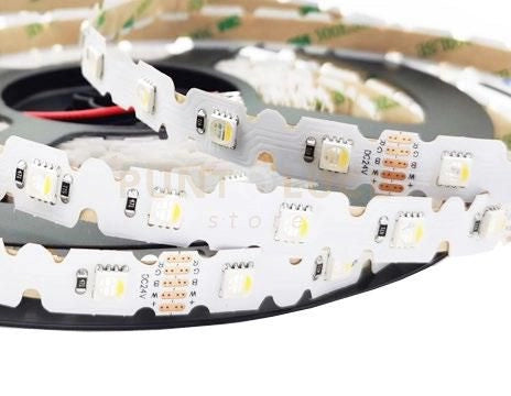 STRIP LED 5050 DC24V IN KAPTON 48 LED PER MT 10W PER MT 264LM RGB + LUCE NATURALE 4000K PIEGHEVOLE 1,2X500CM