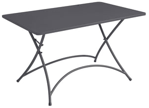 Tavolo Pieghevole da Giardino 120x70x72 cm Orta in Ferro Antracite