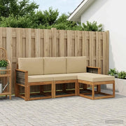 Set di divani da esterno con cuscino 4 pcs Naturale 3385109
