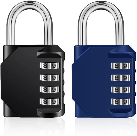 Combinazione di cassetti sportivi, serrature con combinazione a cifre, resistenti all'usura per l'esterno, serrature a 4 cifre con codice a cifre per armadi, cassetti degli attrezzi, porte, cancelli da giardino, ecc. (Nero e Blu)