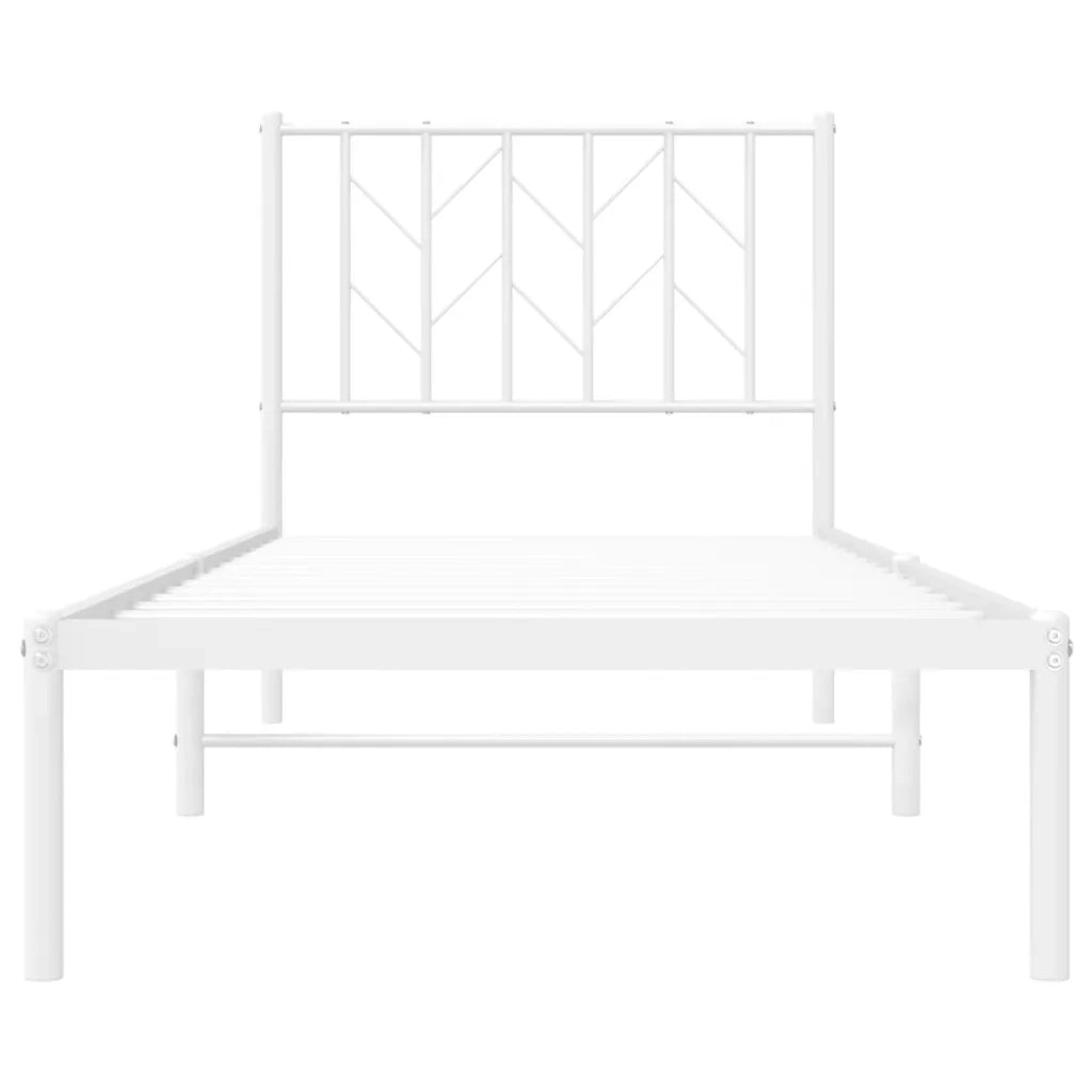 Giroletto con Testiera Metallo Bianco 80x200 cm