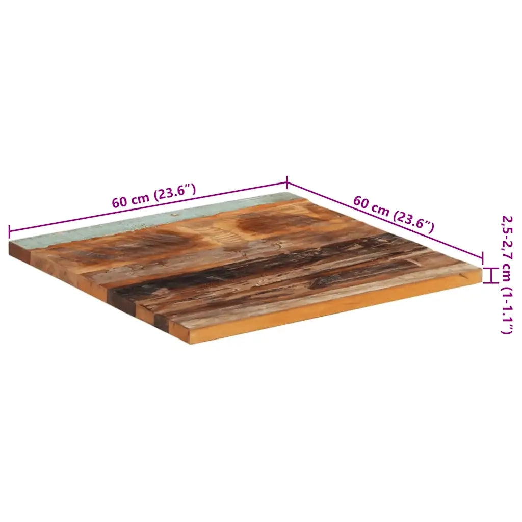 Piano Tavolo Quadrato 60x60 cm 25-27 mm in Legno di Recupero 286052