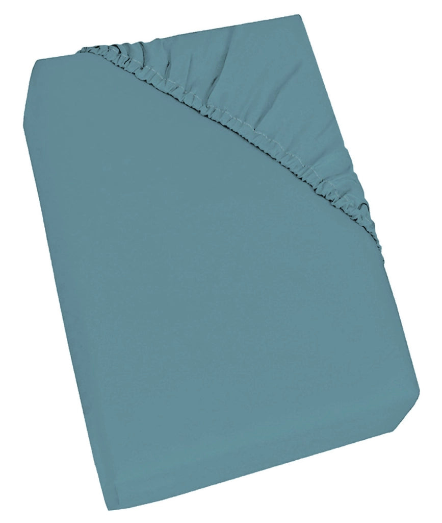Lenzuolo SottoMatrimoniale Maxy con Angoli ed Elastico Tinta Unita in Cotone Ottanio