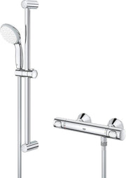 Termostatica a flusso precision 1/2" con kit doccia - 150mm distanza da parete - 600mm maniglia - cromato - 34841000 - alta qualità - accessori bagno doccia con maniglia.