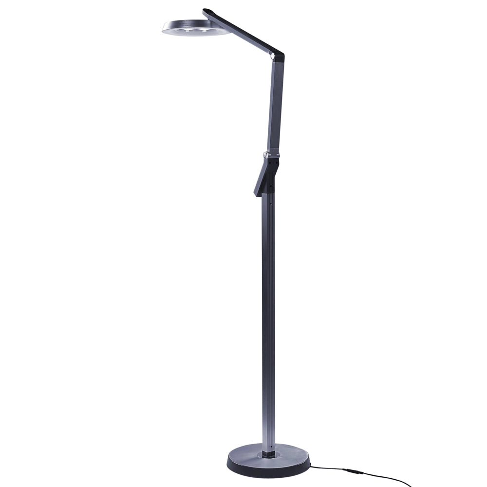 Lampada da terra LED materiale sintetico grigio scuro 170 cm altezza regolabile ufficio camera da letto