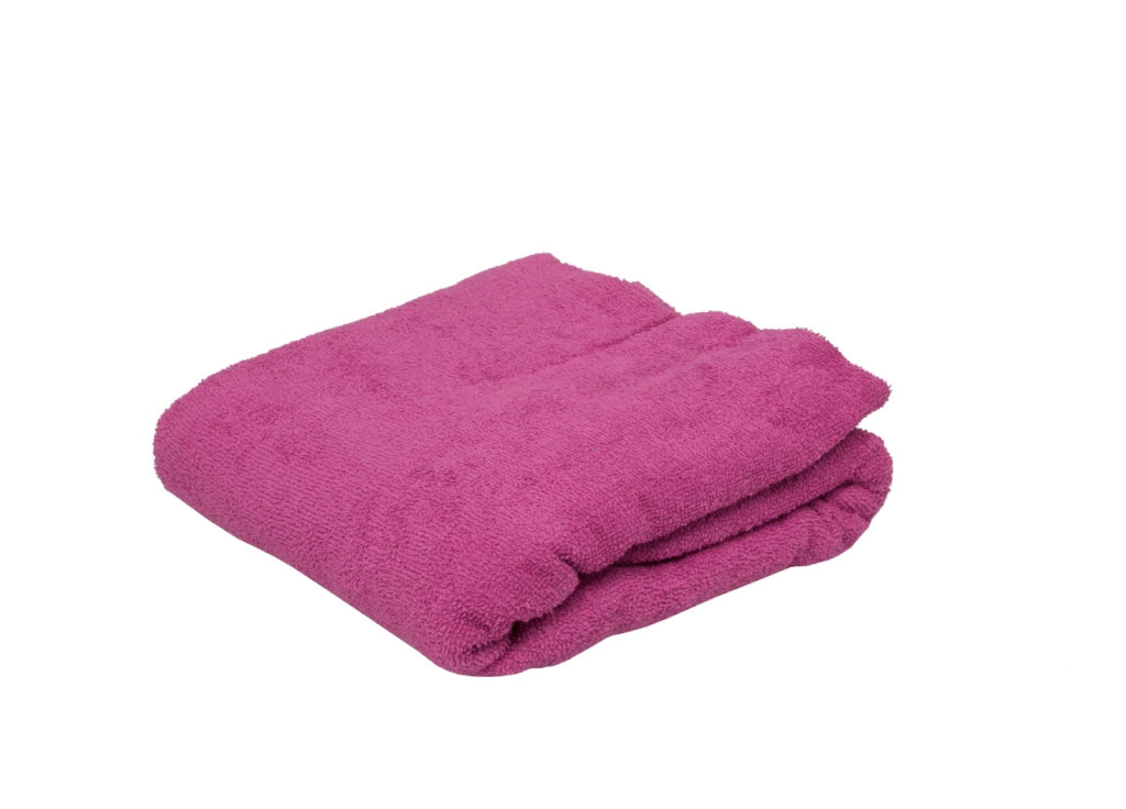 Telo Mare Lettino In Spugna Tinta Unita Con Tasche Modello Pool&Beach - Lettino - Fucsia