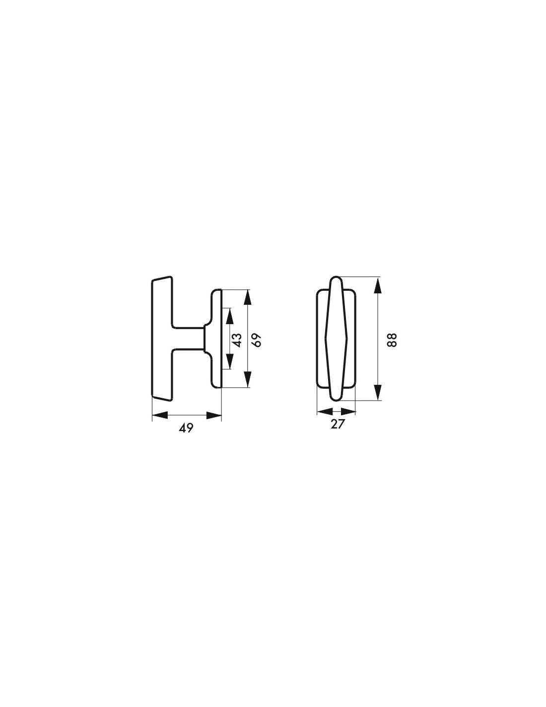 Pomolo per finestra cromato - THIRARD