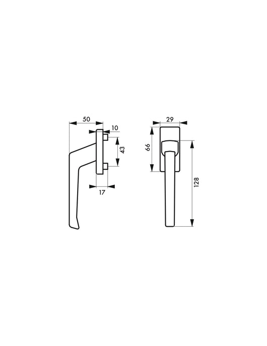 Maniglia finestra laccata bianca con viti di montaggio - THIRARD