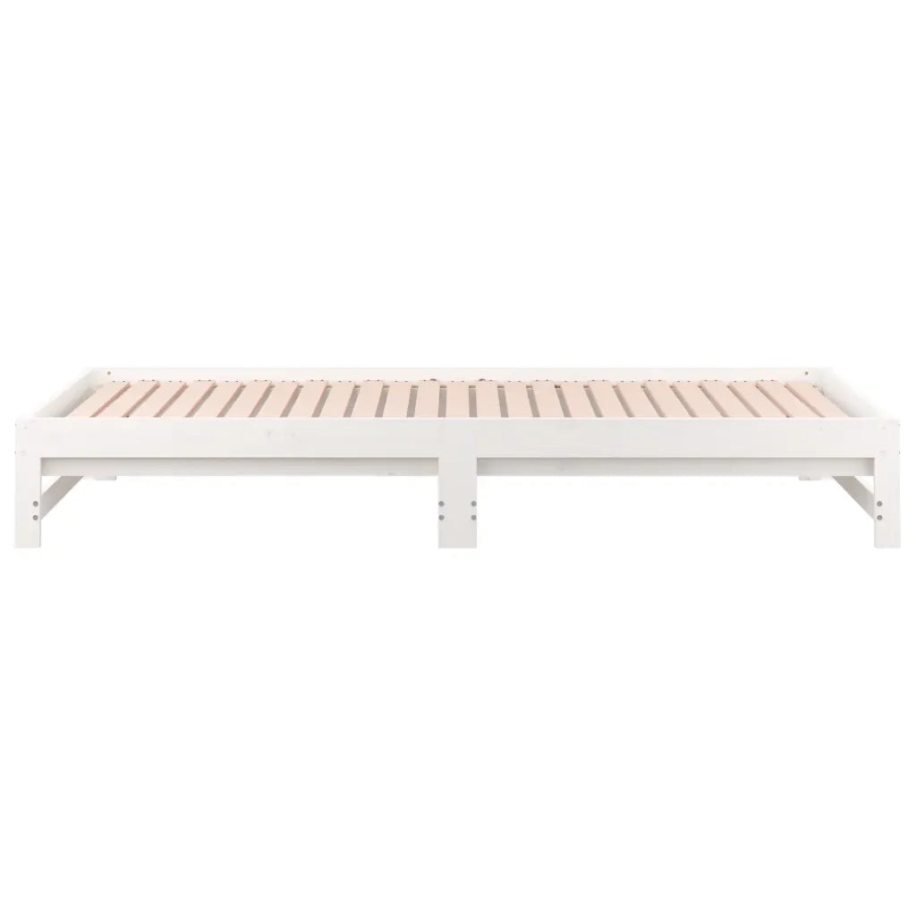 Dormeuse Estraibile Bianca 2x(90x190) cm Legno Massello di Pino 820438
