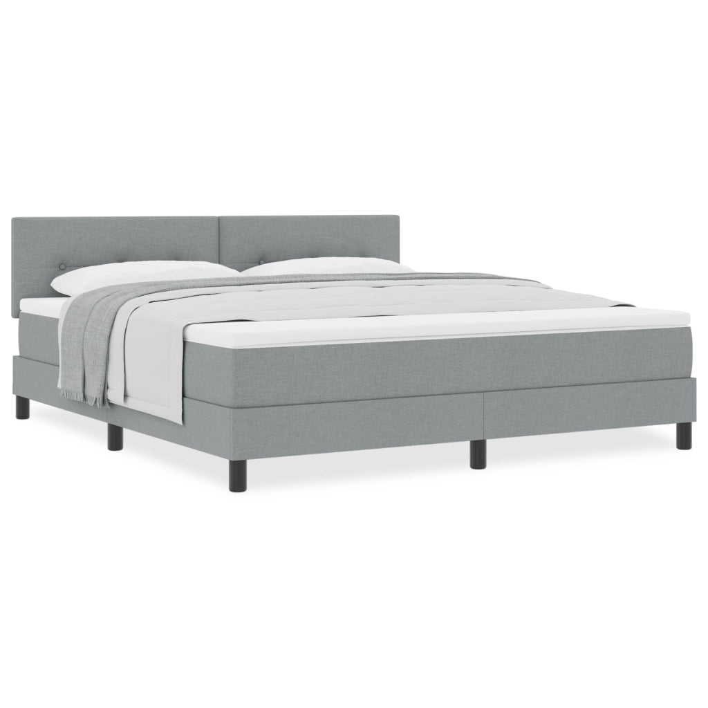 Letto a molle con materasso grigio chiaro 180x200 cm tessuto