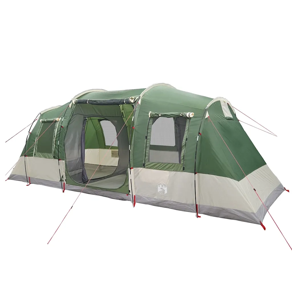 Tenda Familiare a Tunnel per 6 Persone Verde Impermeabile