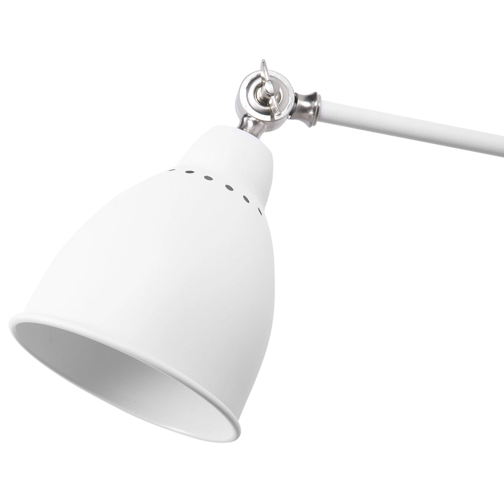 Set 2 Lampade da Parete applique In Metallo Bianco Orientabile Luce Di Posizione Forcellone Moderno