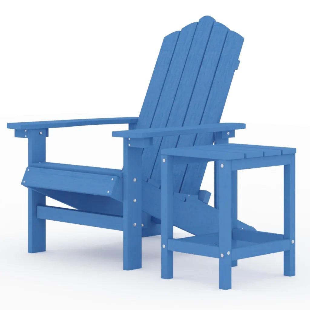 Sedia da Giardino con Tavolo Adirondack in HDPE Blu 3095703