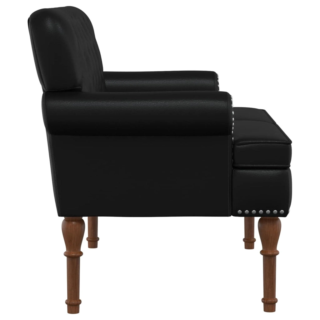 Loveseat con bottoni imbottiti Nero 120 x 65 x 77 cm Similpelle 42041856