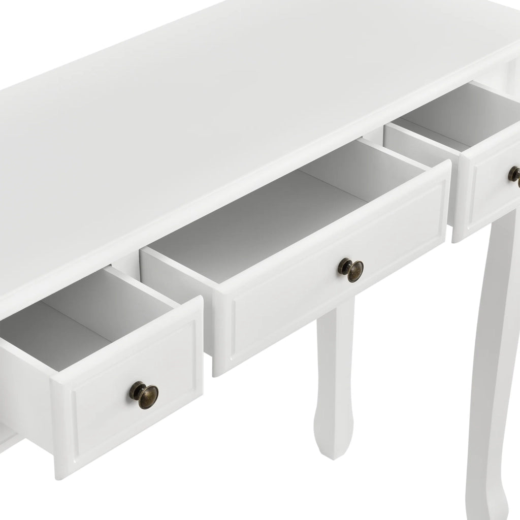 Consolle/credenza per ingresso o soggiorno con 3 cassetti MDF 100 cm bianco 03_0004177