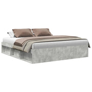 Letto matrimoniale | Letto per adulti | Giroletto Grigio Cemento 180x200 cm Super King
