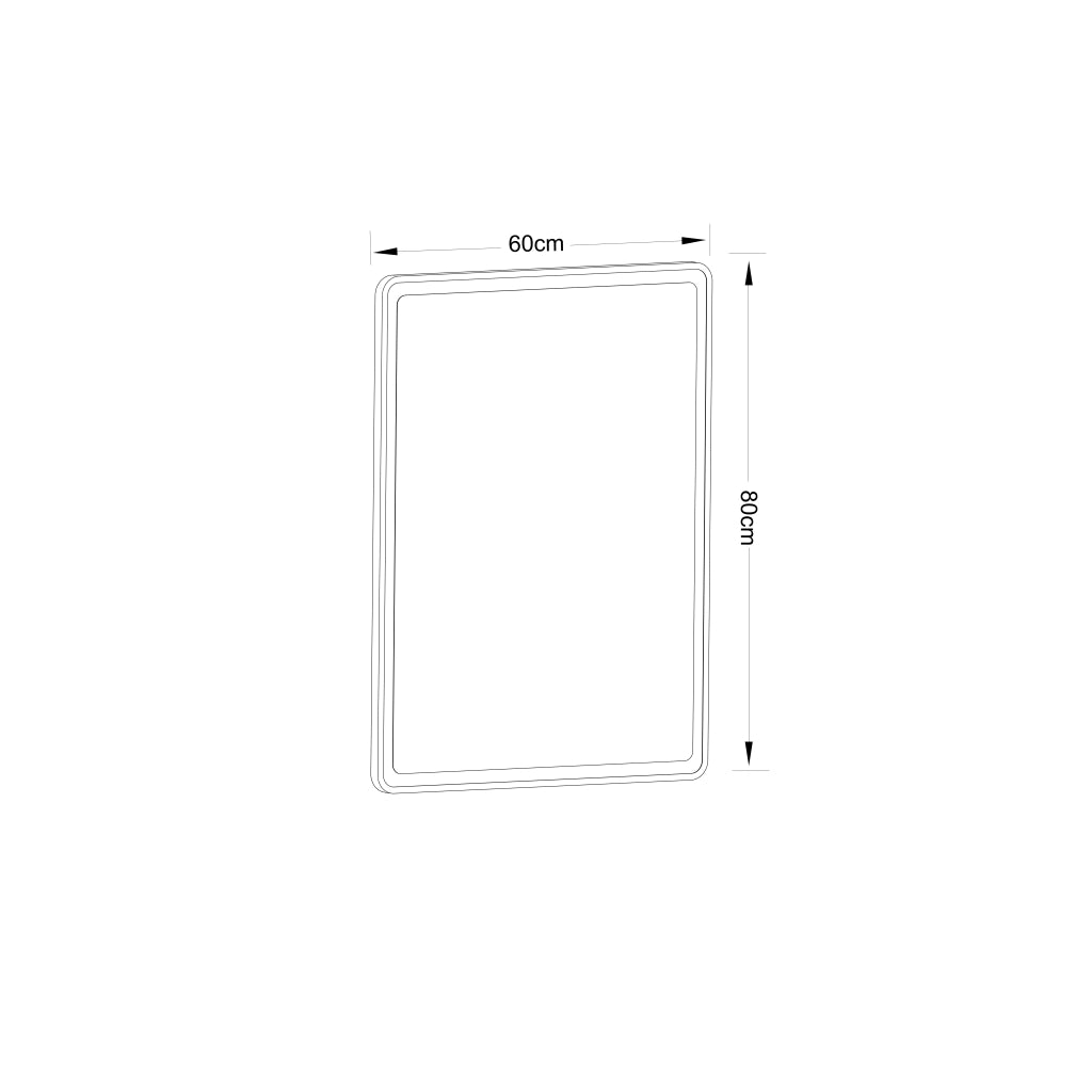 SPECCHIO da bagno LED 70x90 cm Argento in vetro, dimmerabile e antiappannamento
