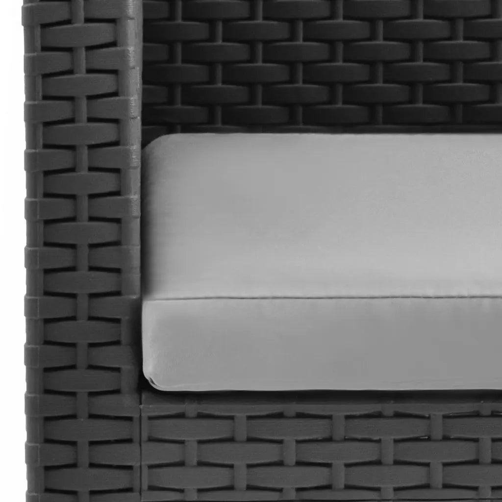 Sedie da Giardino con Cuscini 2 pz in Rattan PP Antracite cod mxl 10196