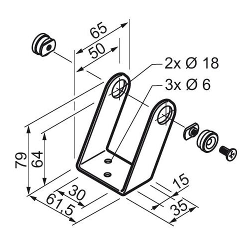 STAFFA SUPPORTO ATTUATORE MINGARDI 2700658 AUTOMAZIONE AUTOMATISMI ORIGINALE