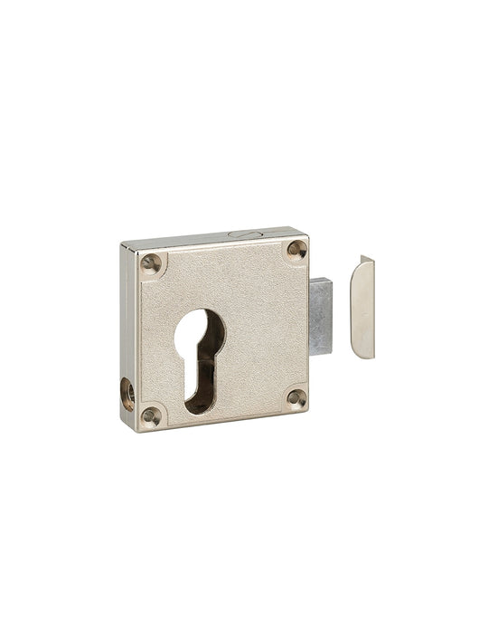 Serratura universale a cilindro europeo per porta mobile, asse 21.5mm, 50x60mm, nichel - THIRARD