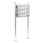 Blocco di 3 cassette postali autoportanti con 3 scomparti sovrapposti acciaio inox 16_0000029