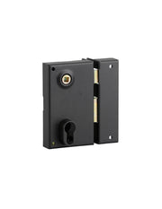 Serratura verticale da applicare doppio cilindro con quadro maniglia , destra, asse 45mm, 73x125mm, nero - THIRARD