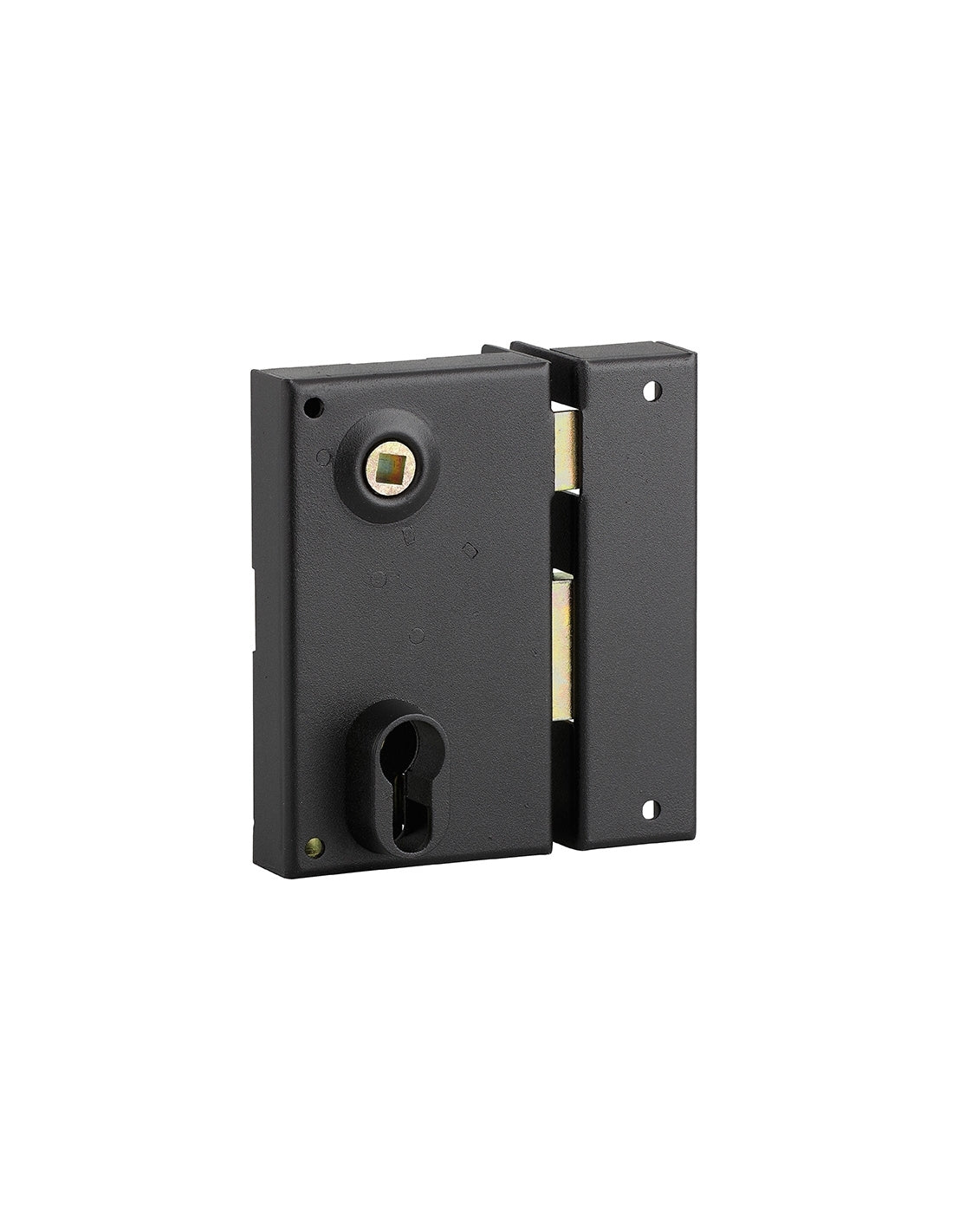 Serratura verticale da applicare doppio cilindro con quadro maniglia , destra, asse 45mm, 73x125mm, nero - THIRARD