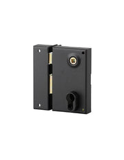 Serratura verticale da applicare per cilindro europeo, quadro maniglia, sinistra, asse 45mm, 73x125mm, nero - THIRARD