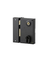 Serratura verticale da applicare per cilindro europeo, quadro maniglia, sinistra, asse 45mm, 73x125mm, nero - THIRARD