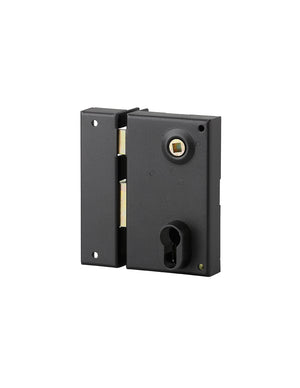 Serratura verticale da applicare per cilindro europeo, quadro maniglia, sinistra, asse 45mm, 73x125mm, nero - THIRARD