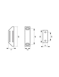 Chiusura magnetica, forza calamita max 6kg, per mobili, marrone - THIRARD