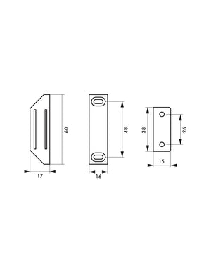 Chiusura magnetica, forza calamita max 6kg, per mobili, marrone - THIRARD