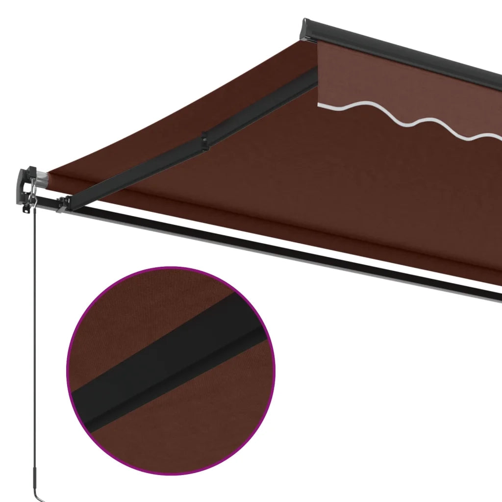 vidaXL Tenda da Sole Retrattile Manuale Marrone 600x350 cm